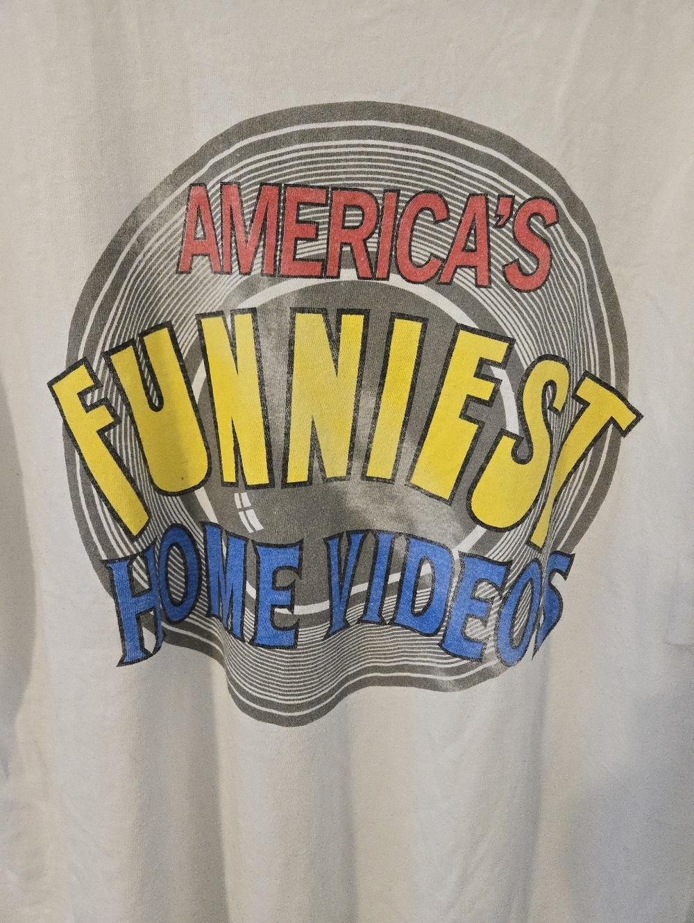 Americas Funniest Home Videos T Shirt Logo TV Bob Saget Mens XL White AFH - Picture 3 of 7
